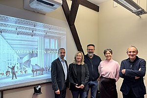 Erste Verhandlungsrunde für den Neubau der Theaterwerkstätten im WarnowQuartier Rostock.